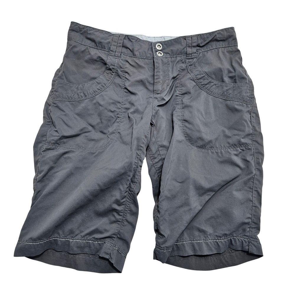 REI Sahara Shorts Womens 4 Charcoal Gray Hiking Outdoor Stretch Quick Dry 827099